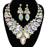 91885, MARQUISE ACCENT RHINESTONE EVENING NECKLACE SET