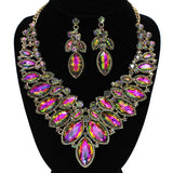 91885, MARQUISE ACCENT RHINESTONE EVENING NECKLACE SET