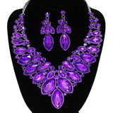 91885, MARQUISE ACCENT RHINESTONE EVENING NECKLACE SET