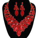 91885, MARQUISE ACCENT RHINESTONE EVENING NECKLACE SET