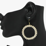 Pave Rhinestone Round Geometric Earring