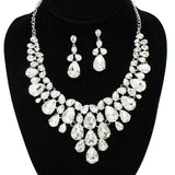 91919, TEARDROP ACCENT RHINESTONE EVENING NECKLACE SET, WEDDING, BRIDAL, PROM