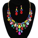 91919, TEARDROP ACCENT RHINESTONE EVENING NECKLACE SET, WEDDING, BRIDAL, PROM