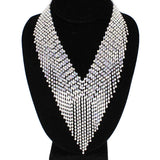 91920, PAVE RHINESTONE DROP EVENING NECKLACE SET, WEDDING, BRIDAL, PROM