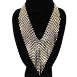 91920, PAVE RHINESTONE DROP EVENING NECKLACE SET, WEDDING, BRIDAL, PROM