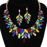 91922, MARQUISE ACCENT RHINESTONE EVENING NECKLACE SET, WEDDING, BRIDAL, PROM