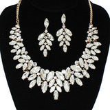 91922, MARQUISE ACCENT RHINESTONE EVENING NECKLACE SET, WEDDING, BRIDAL, PROM