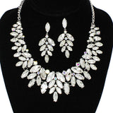 91922, MARQUISE ACCENT RHINESTONE EVENING NECKLACE SET, WEDDING, BRIDAL, PROM