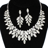 91922, MARQUISE ACCENT RHINESTONE EVENING NECKLACE SET, WEDDING, BRIDAL, PROM