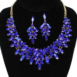 91922, MARQUISE ACCENT RHINESTONE EVENING NECKLACE SET, WEDDING, BRIDAL, PROM