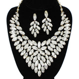 91923, MARQUISE ACCENT RHINESTONE EVENING NECKLACE SET, WEDDING, BRIDAL, PROM