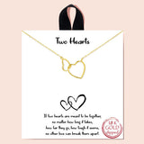 91932, "TWO HEARTS" GOLD DIPPED, PENDANT NECKLACE, VALENTINE'S DAY