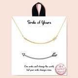 91937, "SMILE OF YOURS" GOLD DIPPED, ARROW CUBIC ZIRCONIA NECKLACE