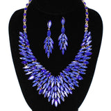 91938, MARQUISE ACCENT RHINESTONE EVENING NECKLACE SET, WEDDING, BRIDAL, PROM