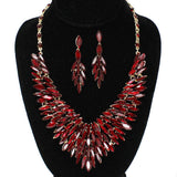 91938, MARQUISE ACCENT RHINESTONE EVENING NECKLACE SET, WEDDING, BRIDAL, PROM