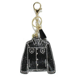 91942, DENIM JACKET CRYSTAL EMBELLISHED KEYCHAIN