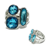 91948, GEOMETRIC RHINESTONE STRETCH RING