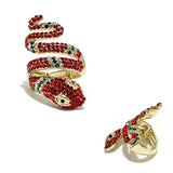 91951, SNAKE PAVE RHINESTONE STRETCH RING