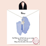 91974, "NOW" GOLD DIPPED, DAINTY CUBIC ZIRCONIA CHARM NECKLACE