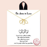 91976, "BE DONE IN LOVE" GOLD DIPPED, DAINTY VALENTINE'S LOVE HEART CHARM NECKLACE