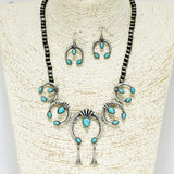 Western Squash Blossom with Navajo Bead Necklace