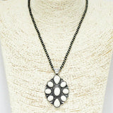 Western Turquoise Stone with Navajo Bead Necklace