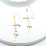 92008, "FAITH" METAL DANGLE EARRING, RELIGIOUS