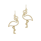 Tropical Flamingo Cutout Metal Earring - view 2