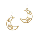 Star Crescent Moon Cutout Metal Earring