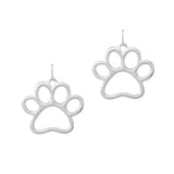 PAW Print Cutout Metal Earring - view 2