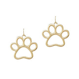 PAW Print Cutout Metal Earring