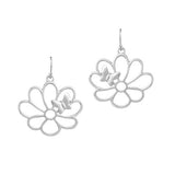 92024, FLOWER & BEE CUTOUT METAL EARRING