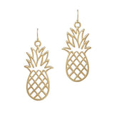Pineapple Fruit Cutout Metal Earring - view 2