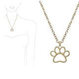 PAW Print Cutout Pendant Necklace - view 2