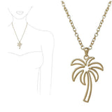 Tropical Palm Tree Cutout Pendant Necklace - view 2