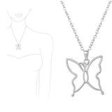 92034, GARDEN BUTTERFLY CUTOUT PENDANT NECKLACE