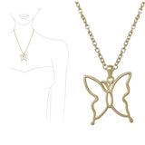 92034, GARDEN BUTTERFLY CUTOUT PENDANT NECKLACE