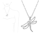 92035, GARDEN DRAGONFLY CUTOUT PENDANT NECKLACE