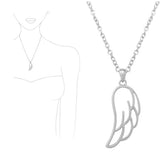 Angel Wing Cutout Pendant Necklace