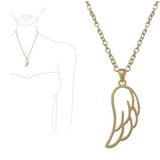 Angel Wing Cutout Pendant Necklace - view 2