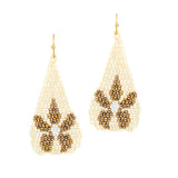 92040, FLOWER PRINT SEED BEAD EARRING
