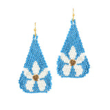 92040, FLOWER PRINT SEED BEAD EARRING