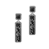 Western Rectangle Turquoise Stone Earring - view 3