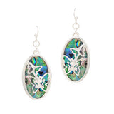 92048, GARDEN BUTTERFLY CUTOUT WITH ABALONE OVAL SHELL EARRING