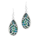 Ocean Wave Cutout with Abalone Teardrop Shell Earring