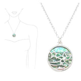 Starfish Cutout with Abalone Round Shell Pendant Necklace, SEA Life, Ocean