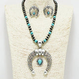 Vintage Western Squash Blossom with Navajo Bead Necklace