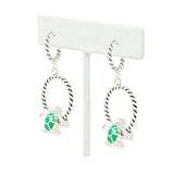 SEA Turtle Epoxy Twisted Wire Round Dangle Earring, SEA Life, Ocean