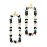 92080, WESTERN SEED BEAD RECTANGLE EARRING