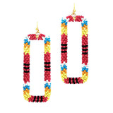 92080, WESTERN SEED BEAD RECTANGLE EARRING
